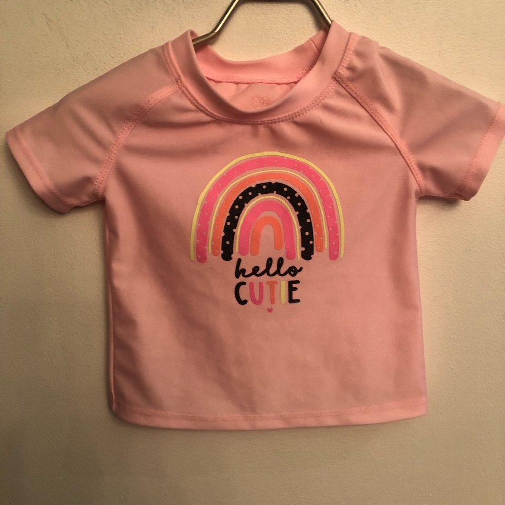 Hello Cutie Pink Rashguard swim top 6-12M